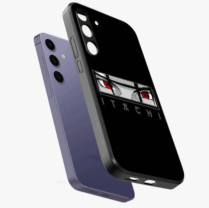 Scarlet Gaze Dominance Glass Case displayed in angled mockup highlighting intense visual design with bold scarlet aesthetic.