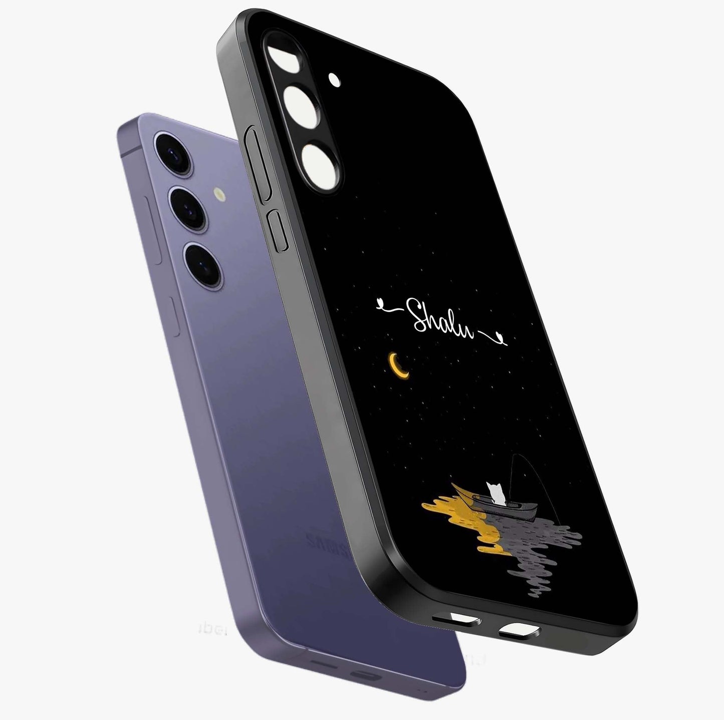 Silent Night Row Glass Case displayed in angled mockup highlighting peaceful evening design with dreamy night aesthetic.