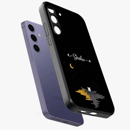 Silent Night Row Glass Case displayed in angled mockup highlighting peaceful evening design with dreamy night aesthetic.