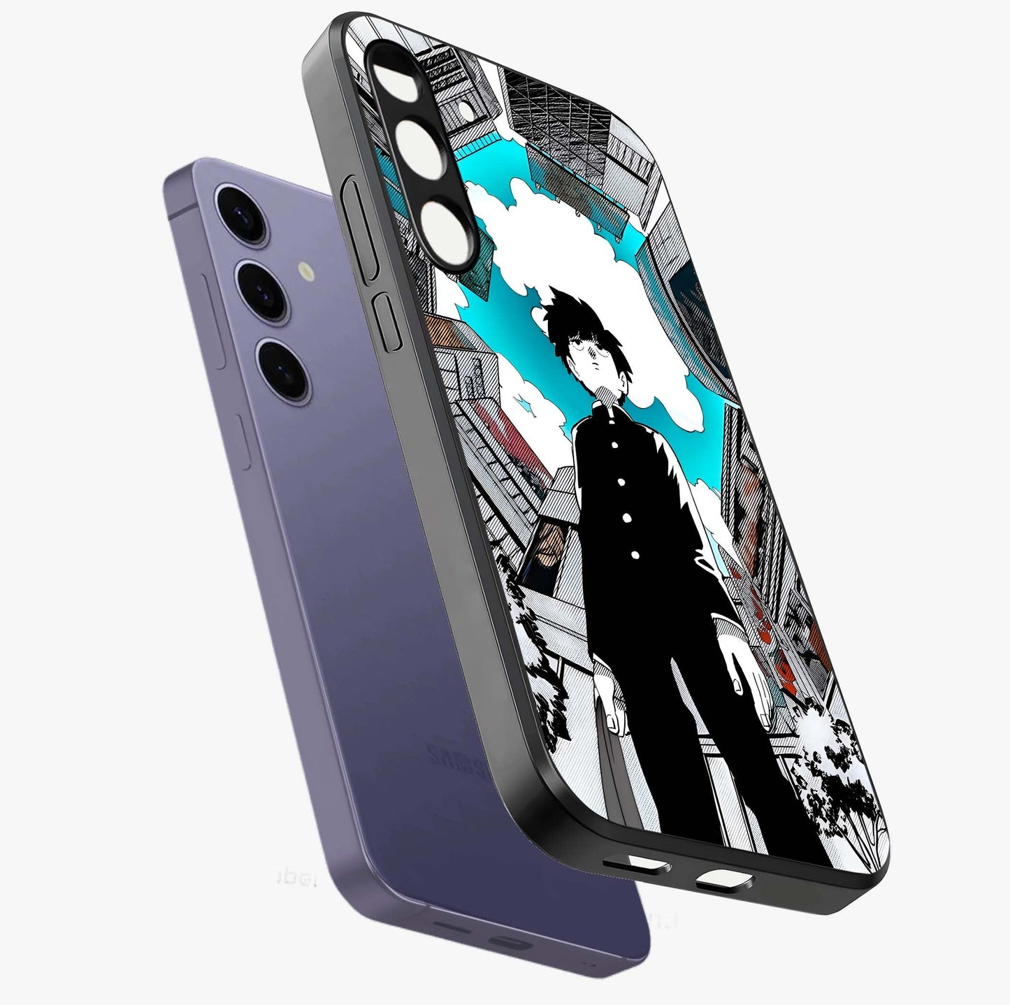 Silent Psychic Awakening Glass Case displayed in angled mockup highlighting spiritual awakening design with cosmic aesthetic.