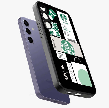 Starbucks Mocha Glass Case displayed in angled mockup highlighting stylish mocha themed design with cozy café aesthetic.