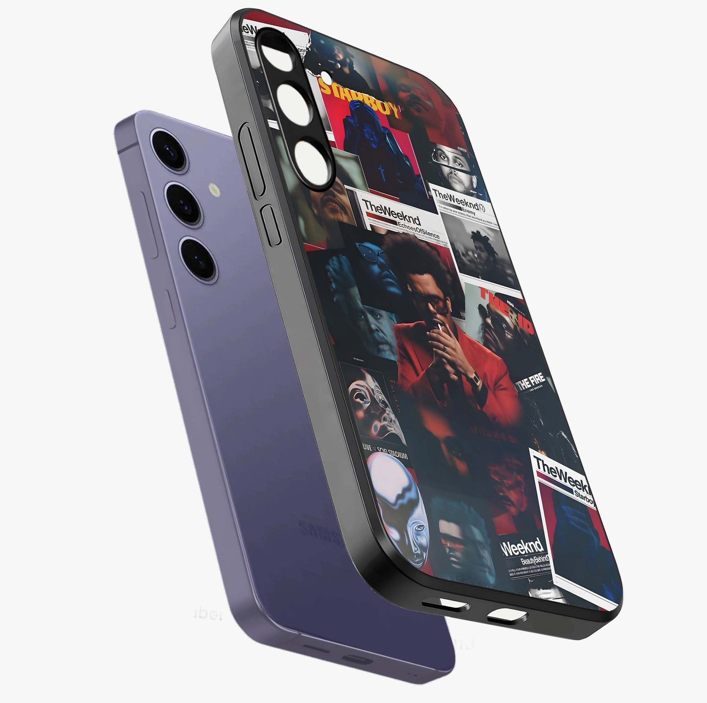 The Weeknd Glass Case displayed in angled mockup highlighting stylish pop culture inspired design with modern aesthetic.