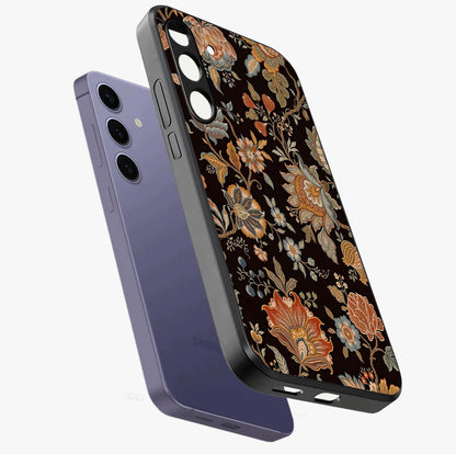 Vintage Floral Dream Glass Case displayed in angled mockup highlighting elegant vintage flower design with soft aesthetic style.