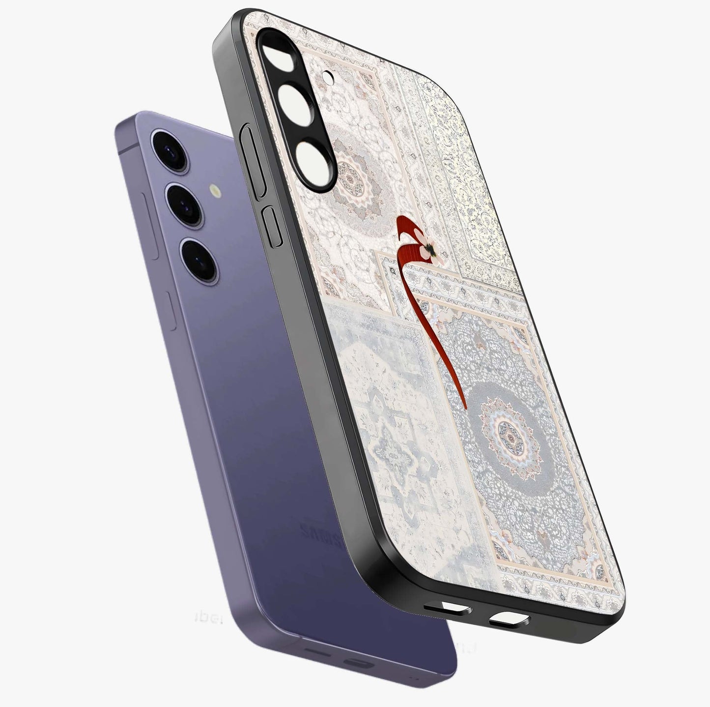 White Aesthetic Bow Glass Case displayed in angled mockup highlighting clean bow design with soft aesthetic style.