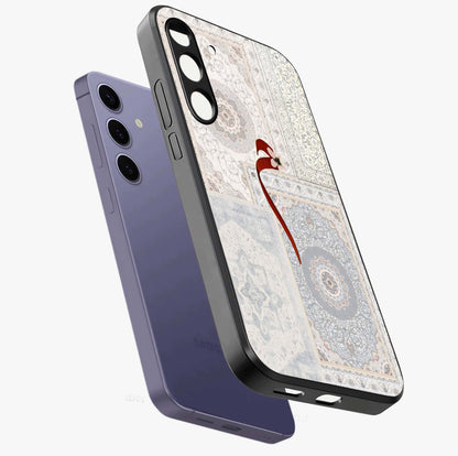 White Aesthetic Bow Glass Case displayed in angled mockup highlighting clean bow design with soft aesthetic style.