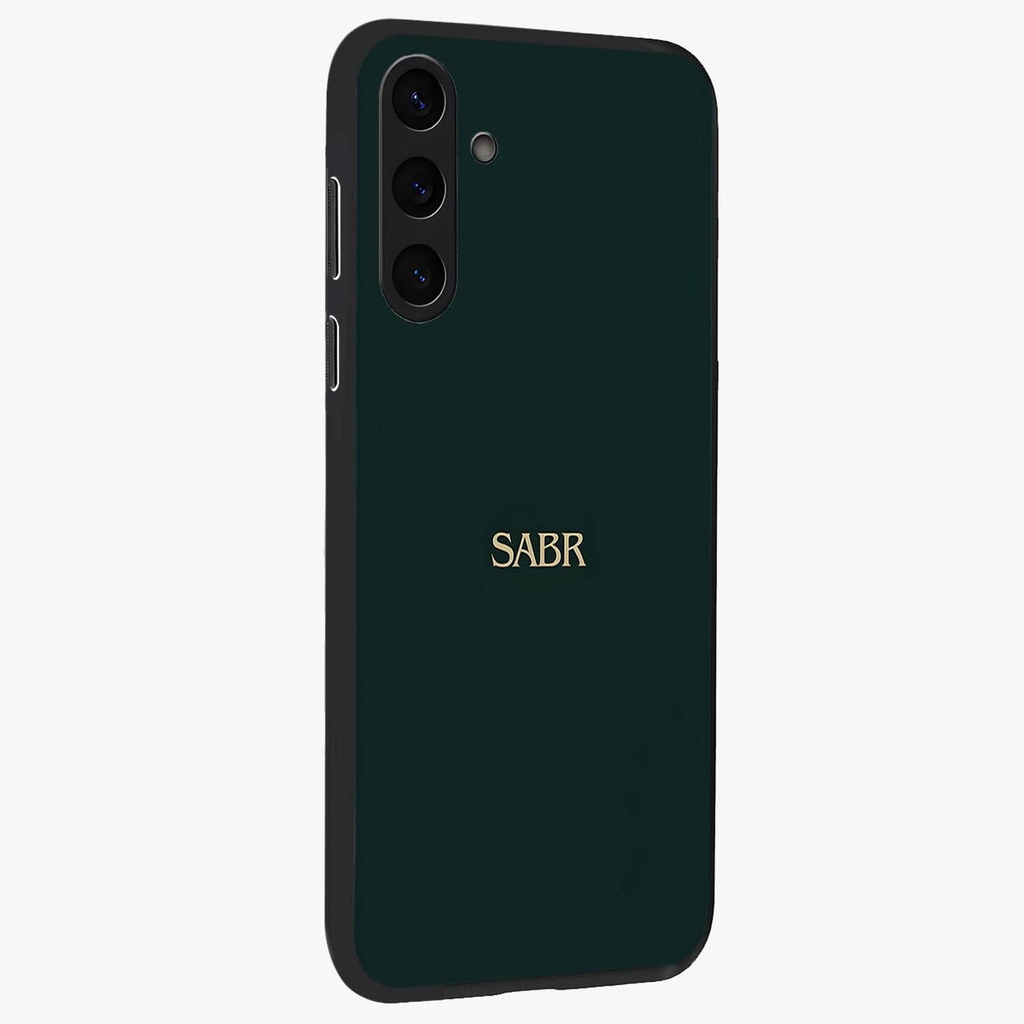 Sabr Minimal Patience Glass Case upright view showcasing calm minimalist artwork with motivational patience theme.