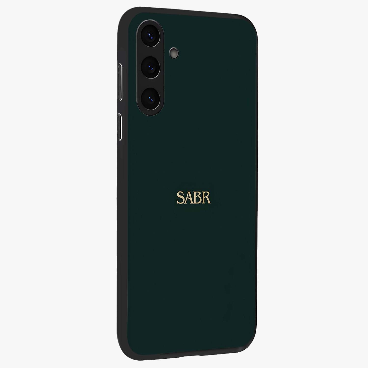 Sabr Minimal Patience Glass Case upright view showcasing calm minimalist artwork with motivational patience theme.