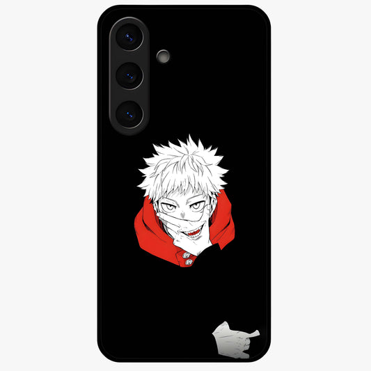 Crimson Chaos Smile Glass Case For Samsung Galaxy S24 Fe