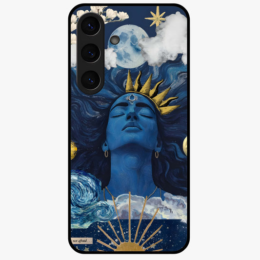 Aesthetic Lord Shiva Glass Case showing flat back view with divine Shiva artwork and glossy glass finish.