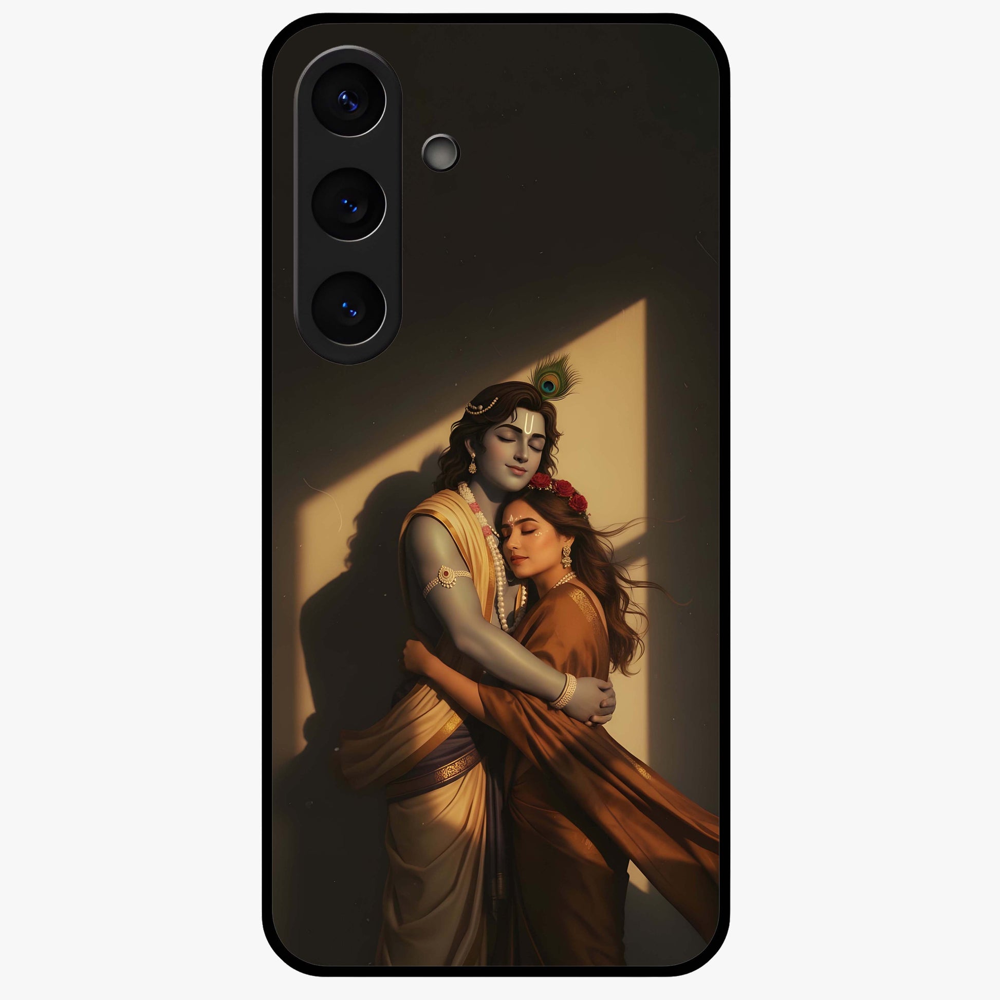 Divine Eternal Love Glass Case showing flat back view with spiritual love themed artwork and glossy glass finish.