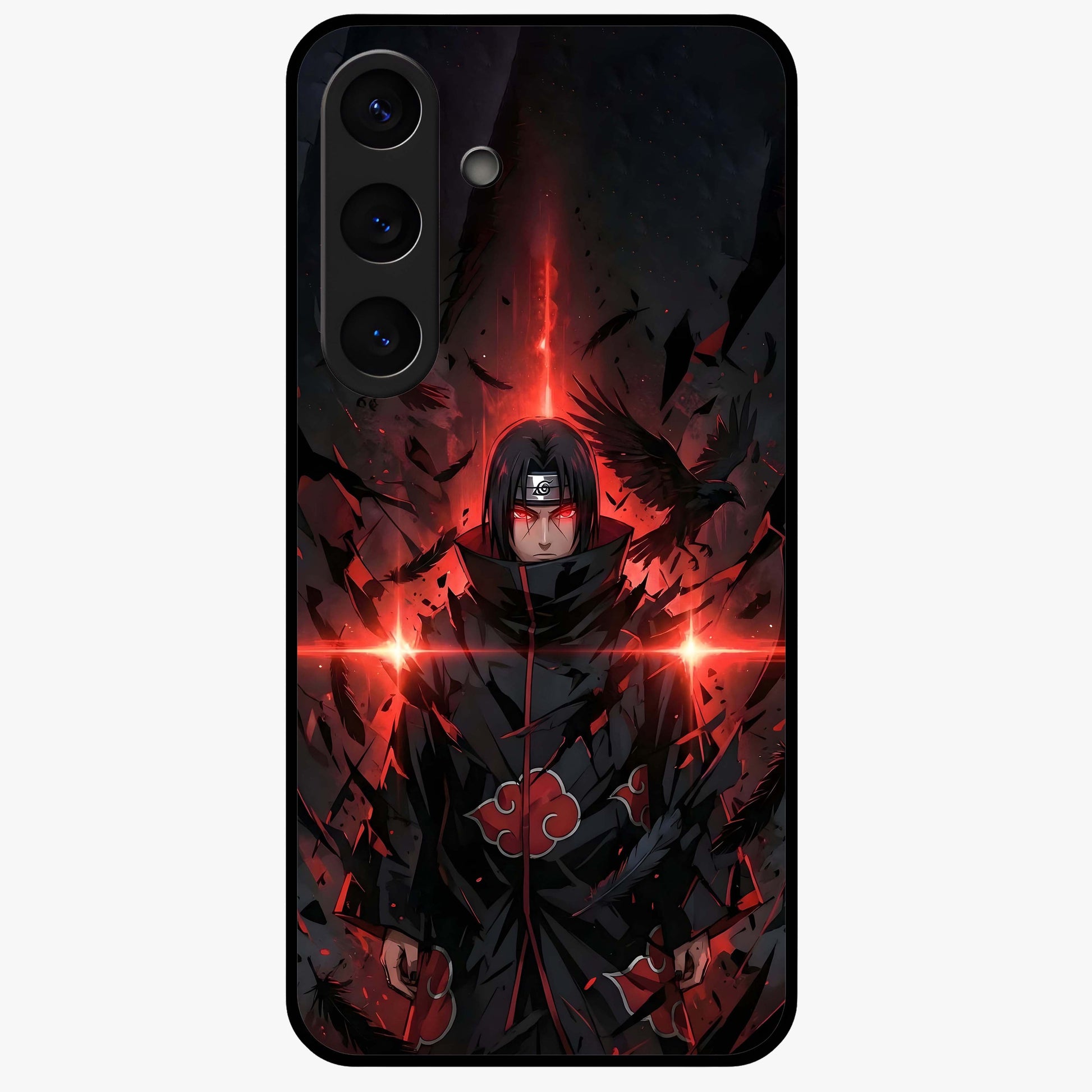 Focus Mode On Glass Case showing flat back view with bold motivational typography design and glossy glass finish.