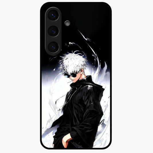 Limitless Shadow King Glass Case showing flat back view with powerful shadow warrior artwork and glossy glass finish.