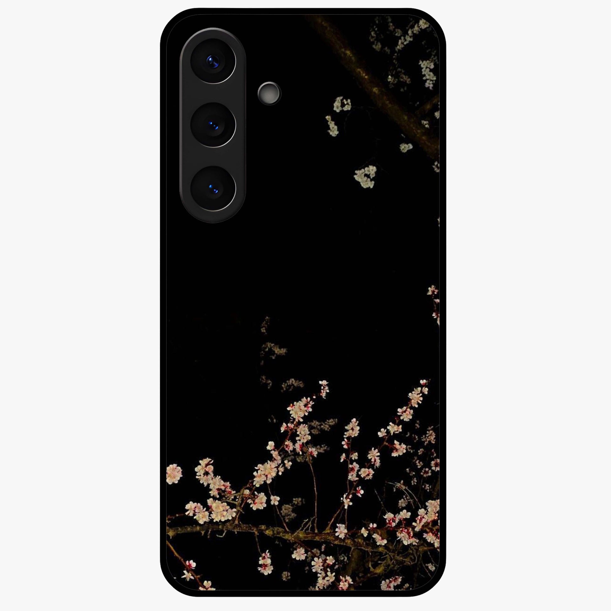 Petal Moon Light With Custom Name Glass Case showing flat back view with floral moonlight artwork and personalized name design.
