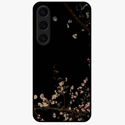Petal Moon Light With Custom Name Glass Case showing flat back view with floral moonlight artwork and personalized name design.