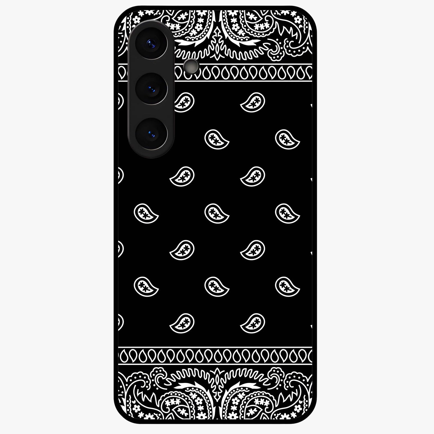 Retro Rebel Threads Glass Case showing flat back view with vintage street style artwork and glossy glass finish.