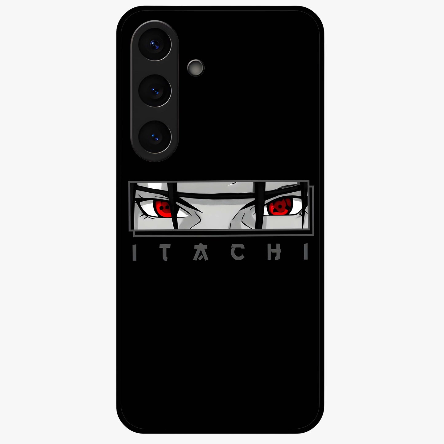 Scarlet Gaze Dominance Glass Case showing flat back view with striking red themed artwork and glossy glass finish.