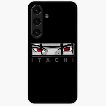 Scarlet Gaze Dominance Glass Case showing flat back view with striking red themed artwork and glossy glass finish.