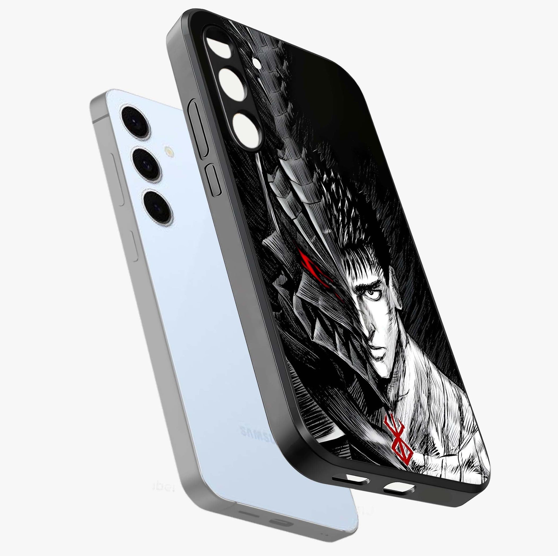 Berserker Blood Oath Glass Case displayed in angled mockup highlighting dark fantasy graphic design and powerful theme.