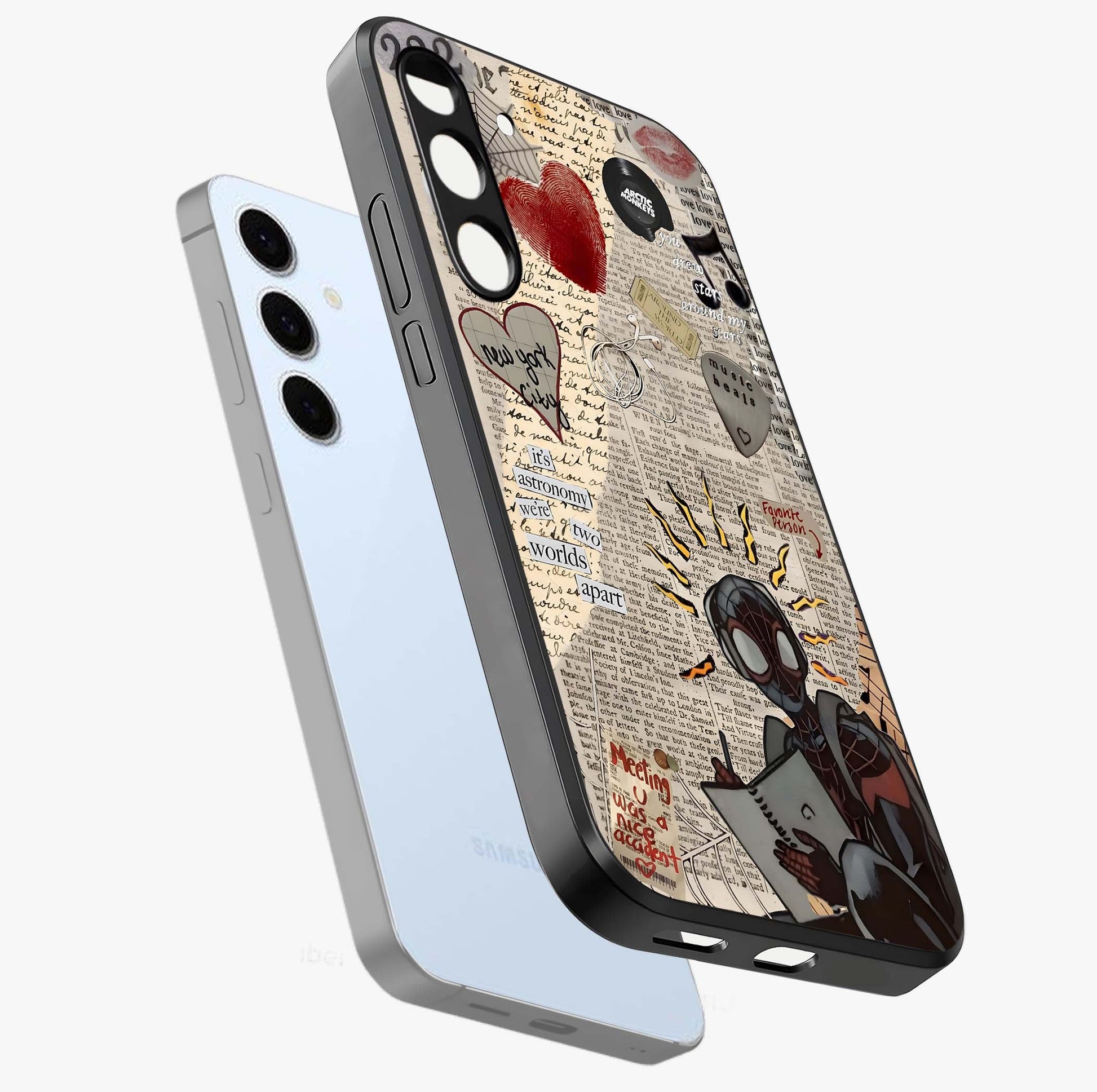 City Dream Sketch Glass Case displayed in angled mockup highlighting minimal city illustration with aesthetic sketch style.
