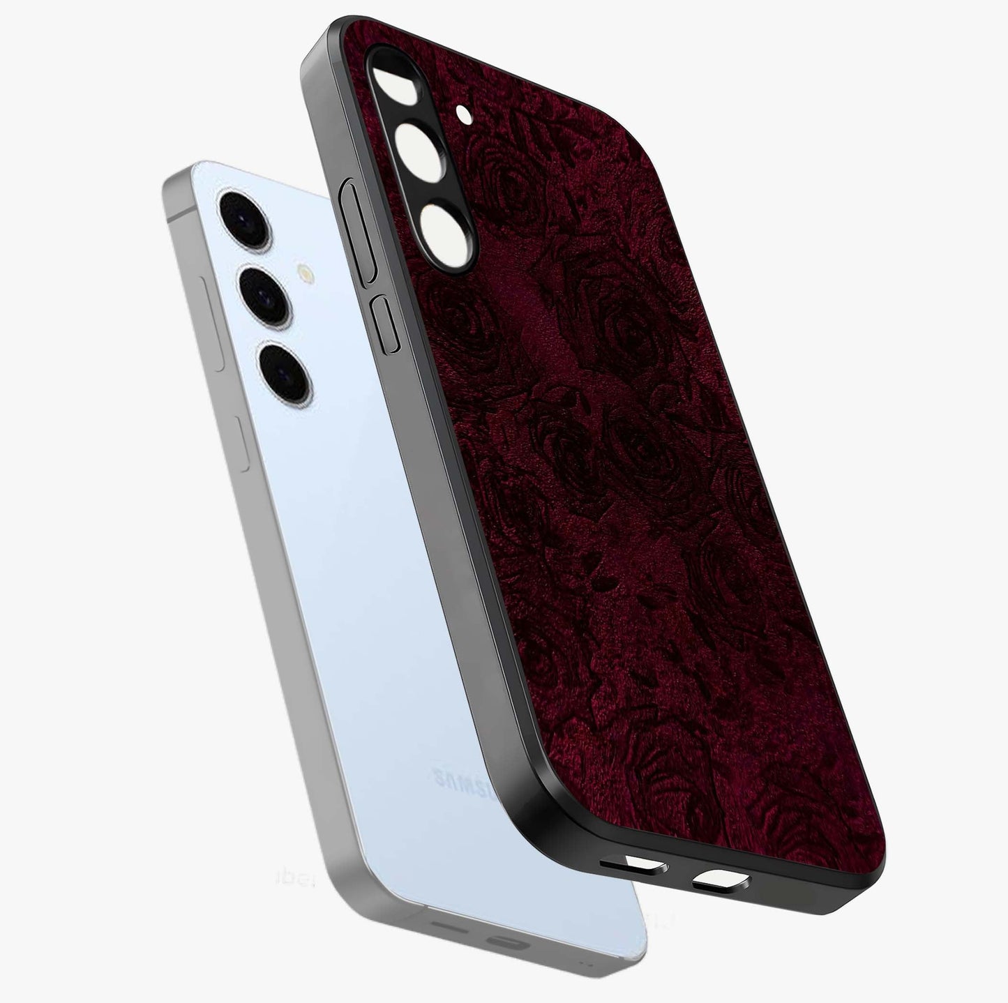 Crimson Fade Flow Glass Case displayed in angled mockup highlighting smooth gradient design with modern aesthetic style.