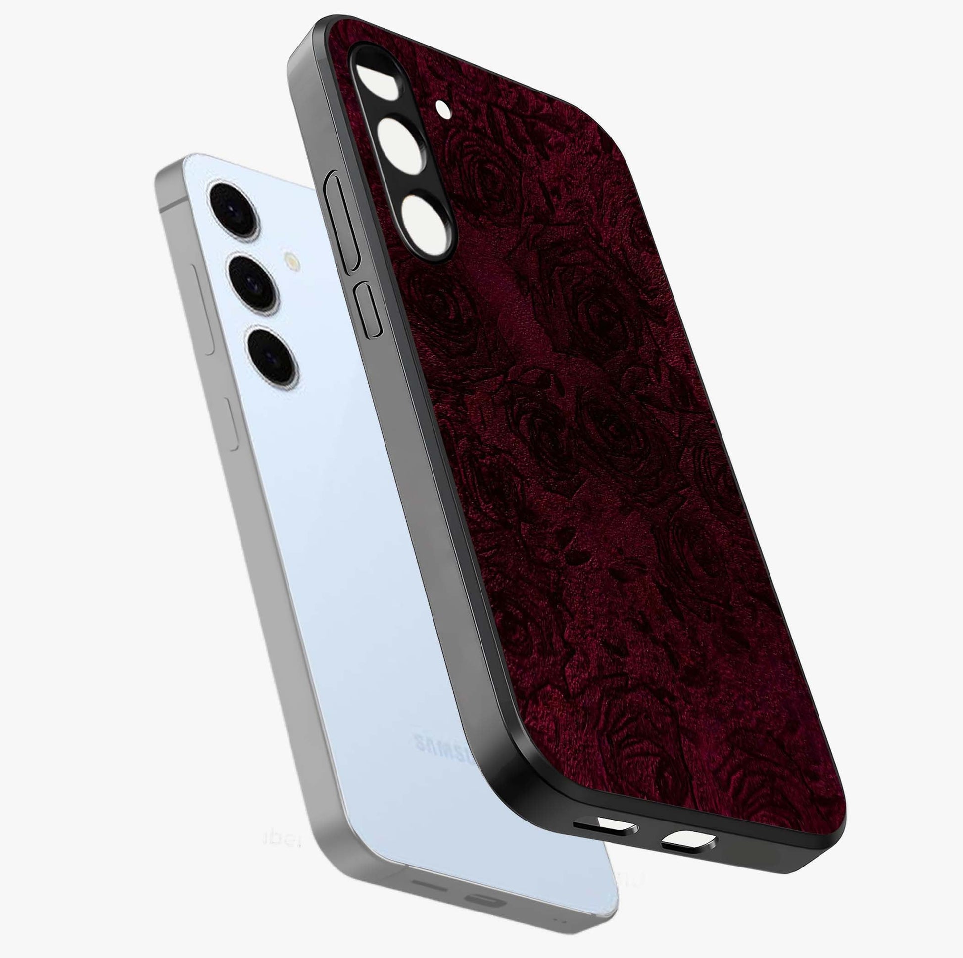 Crimson Fade Flow Glass Case displayed in angled mockup highlighting smooth gradient design with modern aesthetic style.