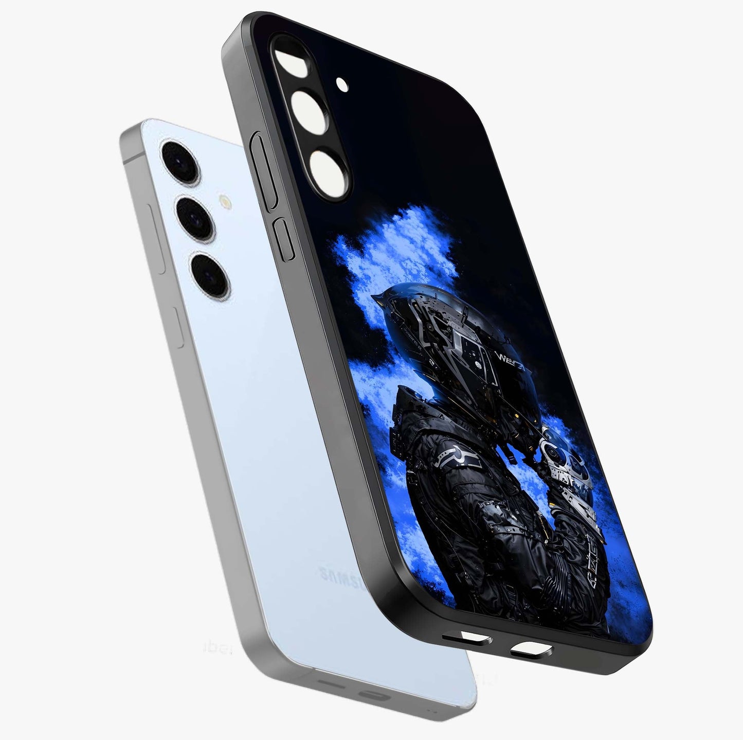 Cyber Sentinel Protocol Glass Case displayed in angled mockup highlighting digital cyber design with sci-fi aesthetic style.