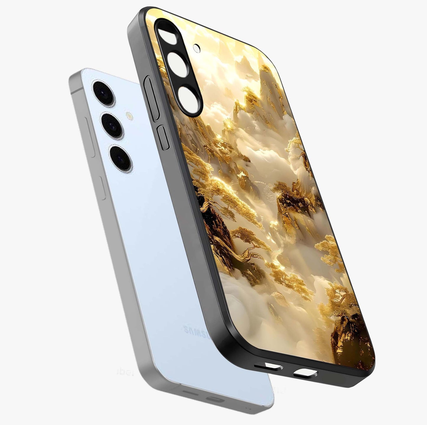 Gates Of Illumination Glass Case displayed in angled mockup highlighting radiant portal inspired design with fantasy aesthetic.