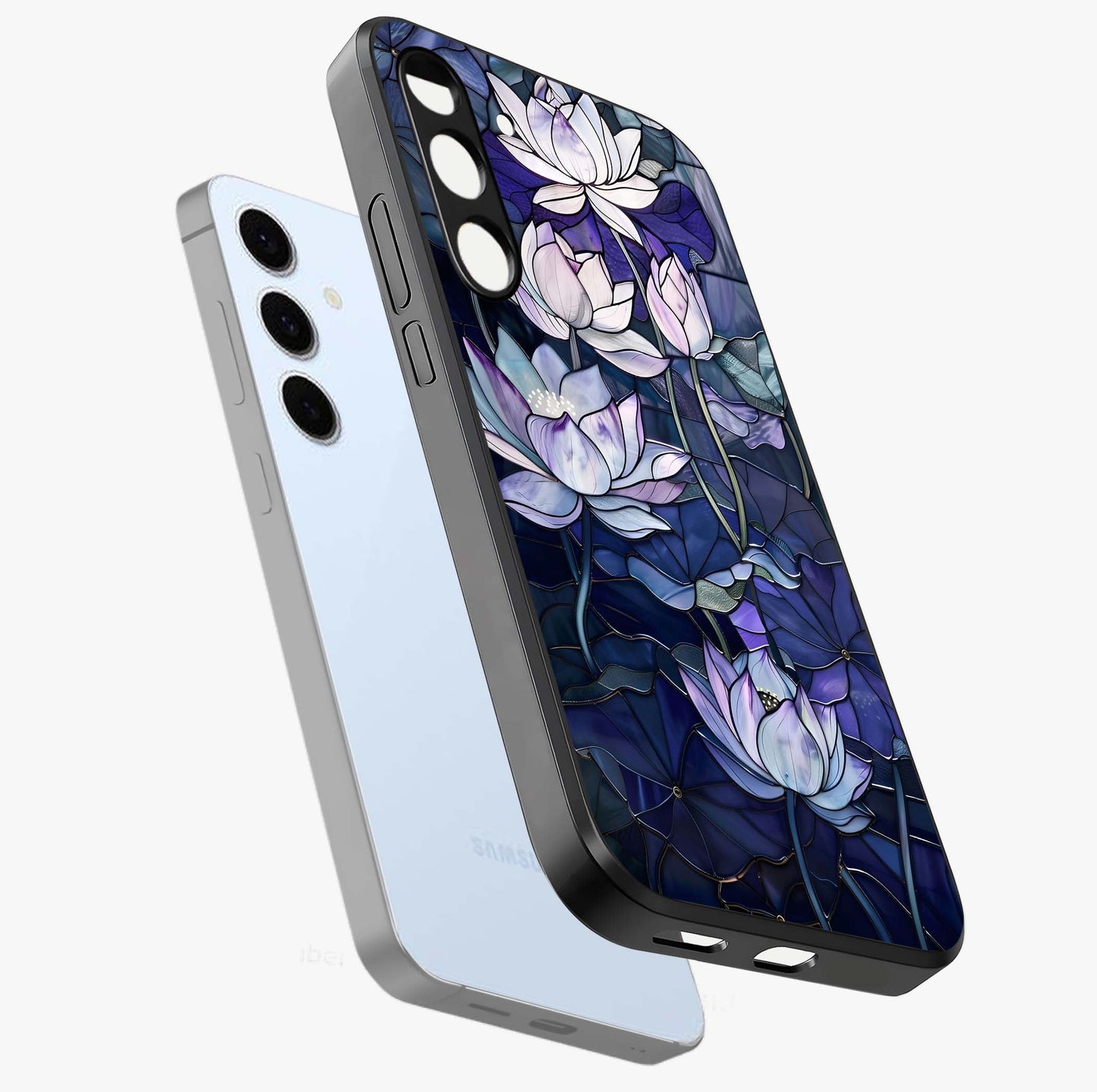 Gloss Petal Rush Glass Case displayed in angled mockup highlighting vibrant petal design with elegant floral aesthetic.