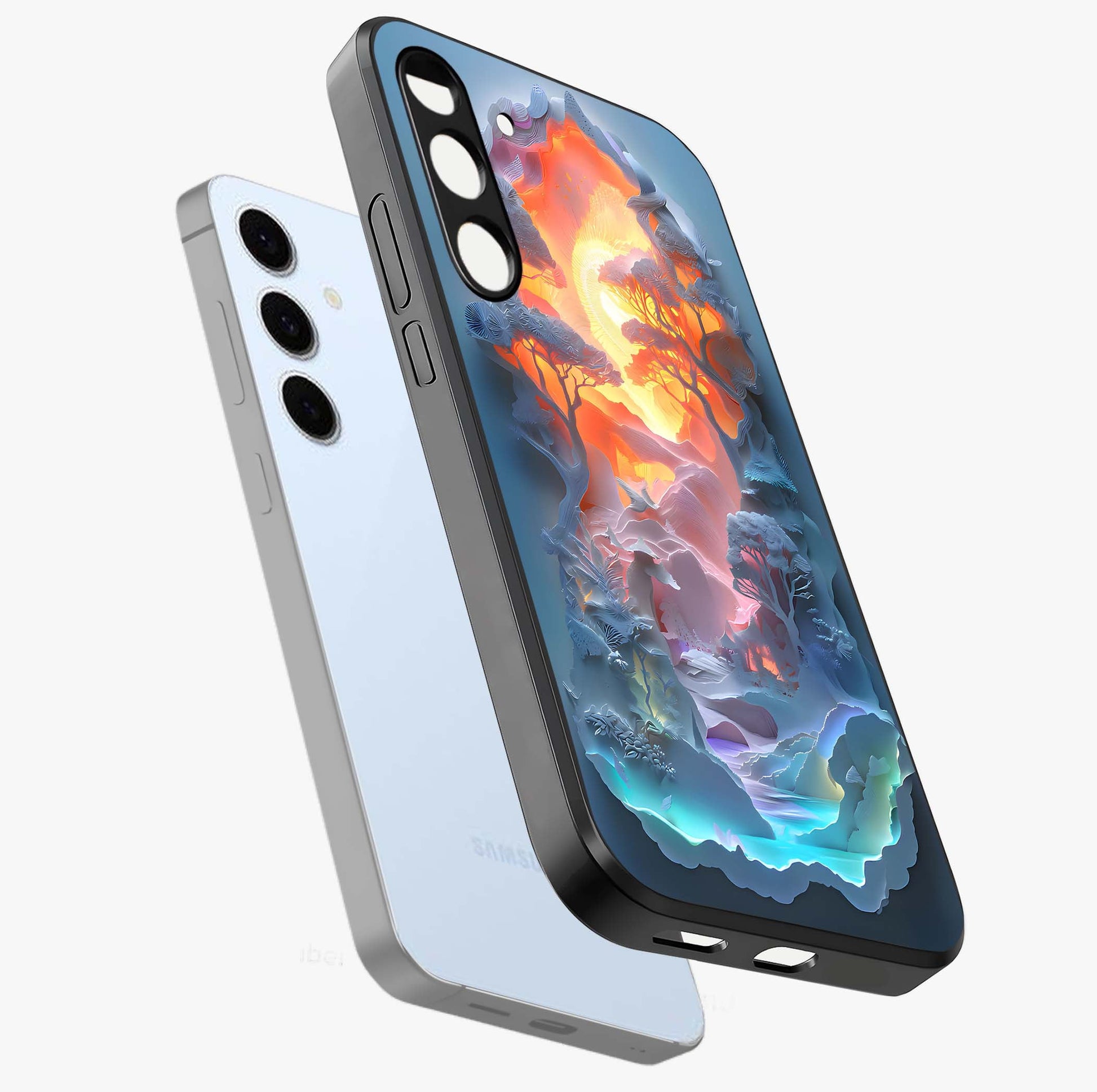 Glow Forest Portal Glass Case displayed in angled mockup highlighting mystical forest design with magical glowing aesthetic.