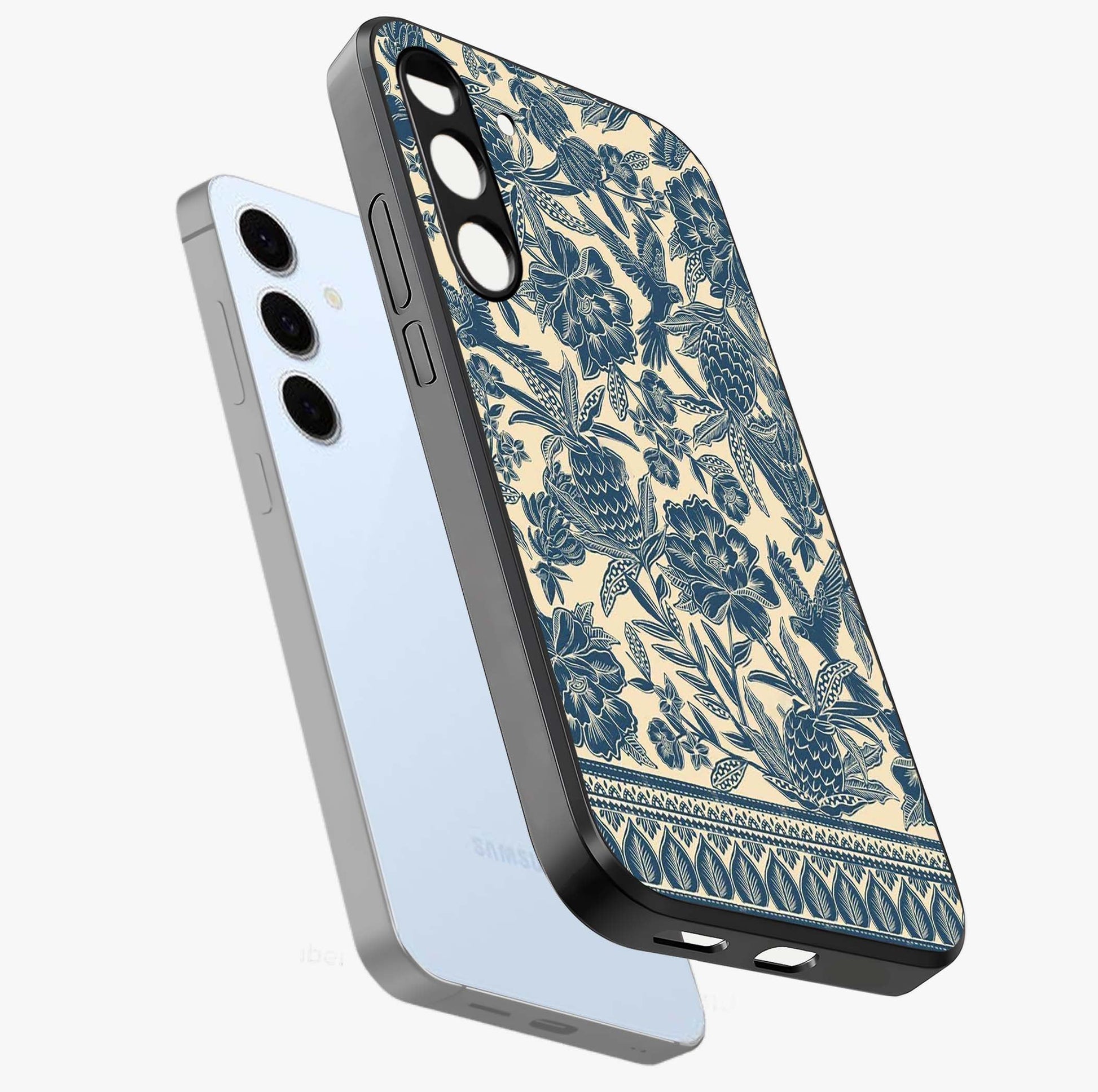 Heirloom Wild Bloom Glass Case displayed in angled mockup highlighting botanical bloom design with classic aesthetic style.