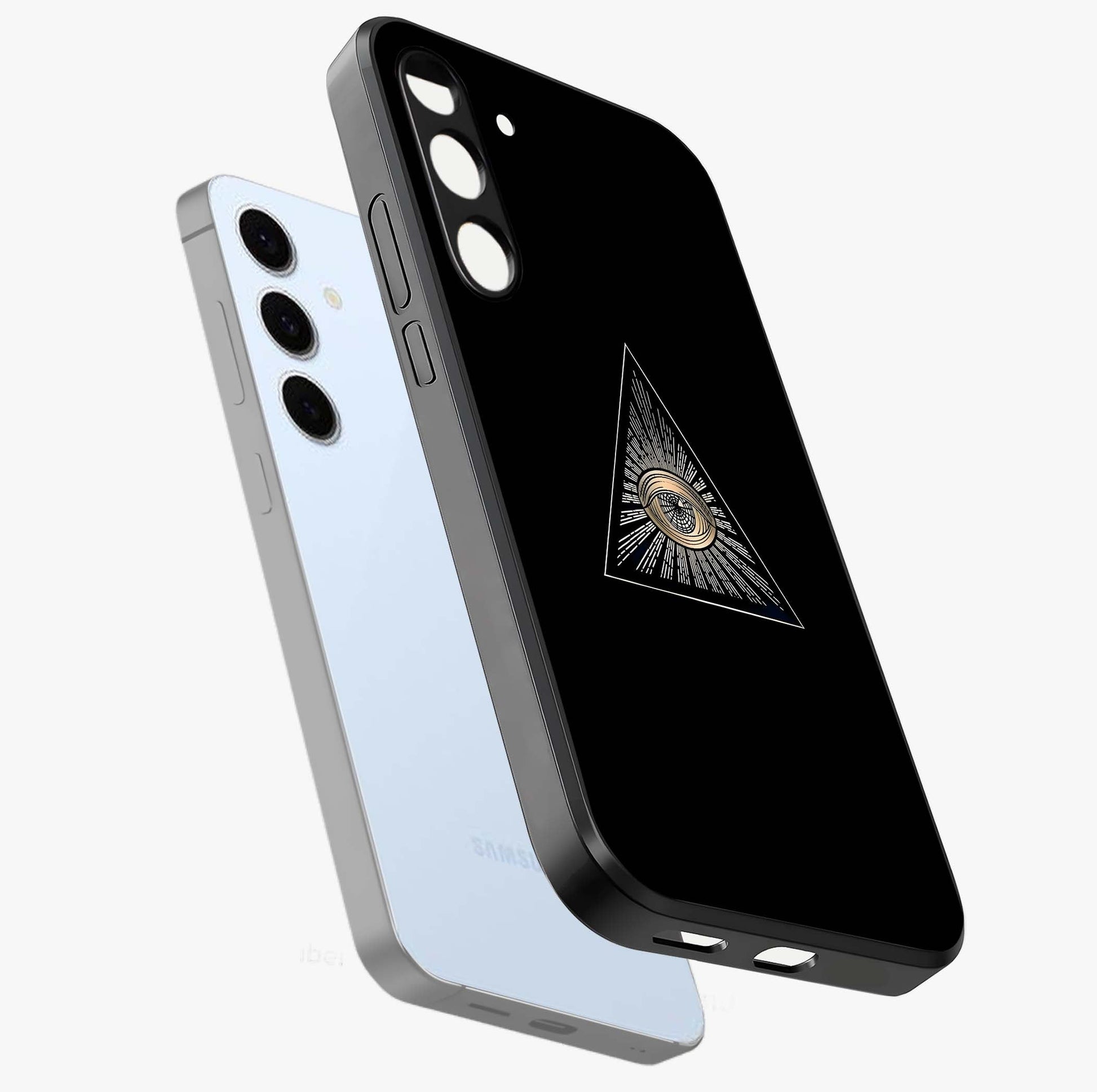 Illuminati Evil Glass Case displayed in angled mockup highlighting dark occult inspired design with bold aesthetic style.