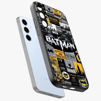 Knight Gotham Rise Glass Case displayed in angled mockup highlighting powerful knight silhouette design with dramatic aesthetic.