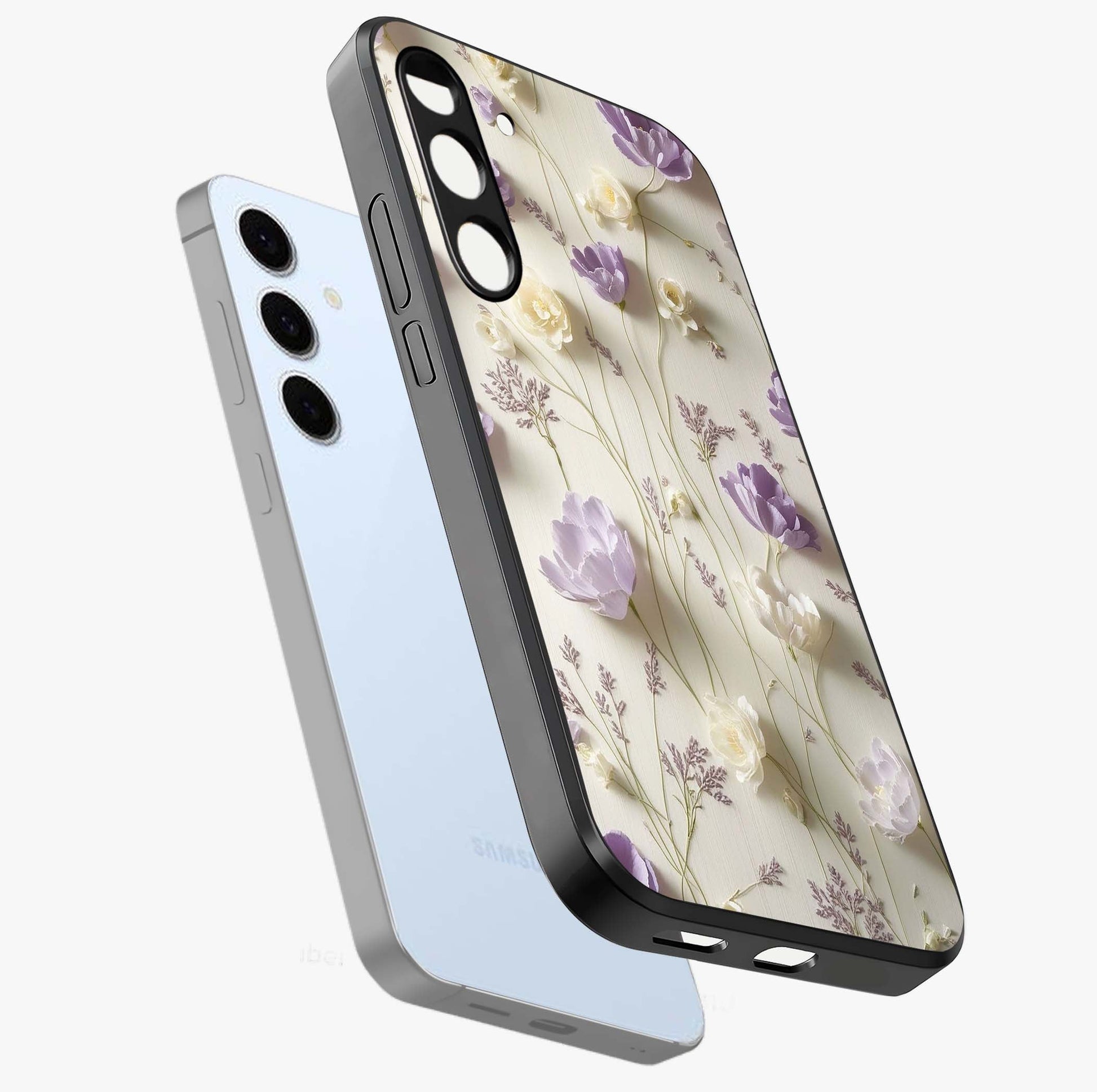 Lilac Breeze Harmony Glass Case displayed in angled mockup highlighting calm lilac breeze design with soothing aesthetic style.