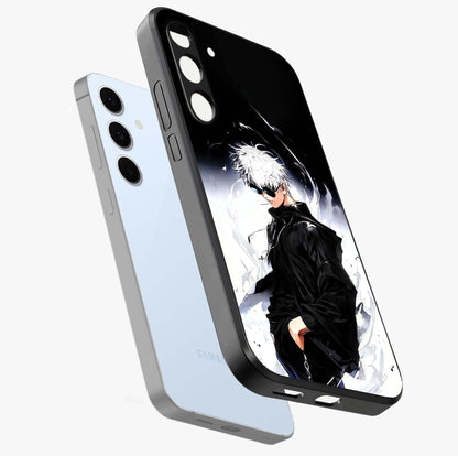 Limitless Shadow King Glass Case displayed in angled mockup highlighting dramatic dark hero design with intense aesthetic.