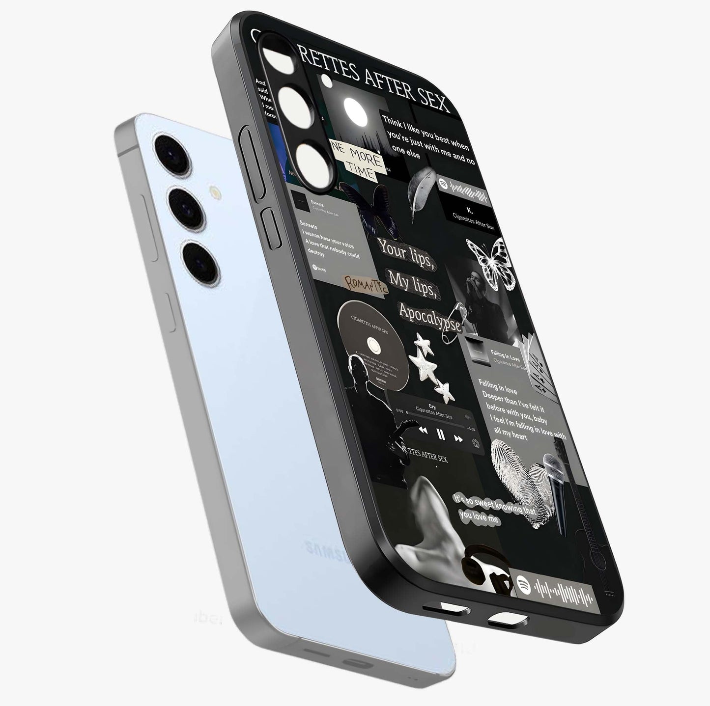 Midnight Love Echo Glass Case displayed in angled mockup highlighting elegant love inspired design with deep aesthetic style.