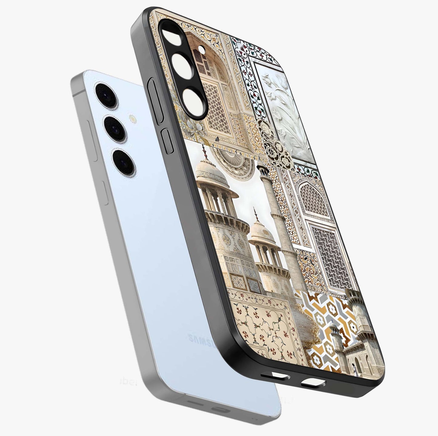 Mughal Marble Legacy Glass Case displayed in angled mockup highlighting elegant heritage marble artwork with royal aesthetic.