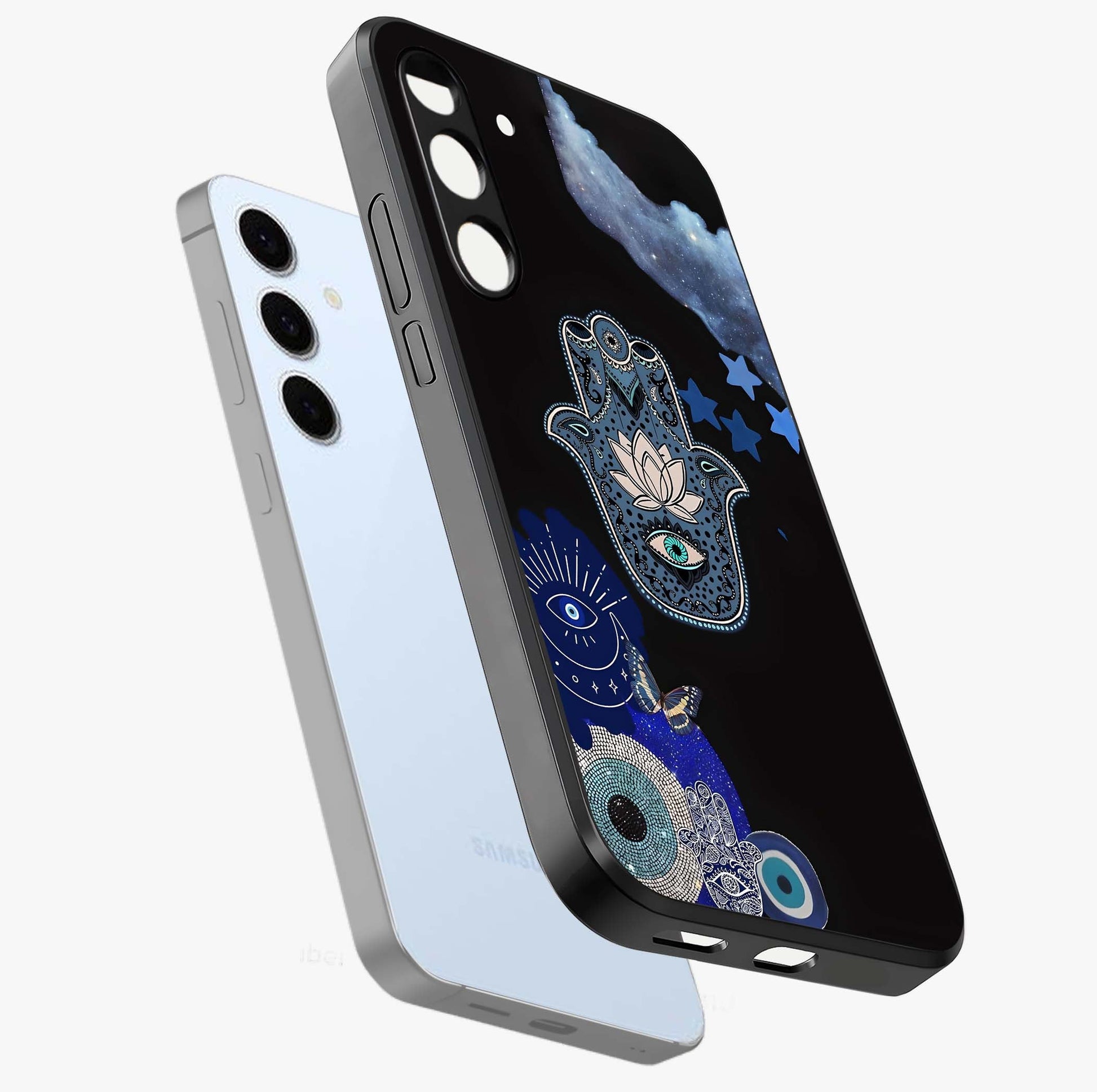 Mystic Hand Aura Glass Case displayed in angled mockup highlighting magical aura design with spiritual aesthetic style.