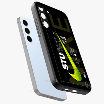 Neon Street Edition Glass Case displayed in angled mockup highlighting vibrant urban design with bold street aesthetic.