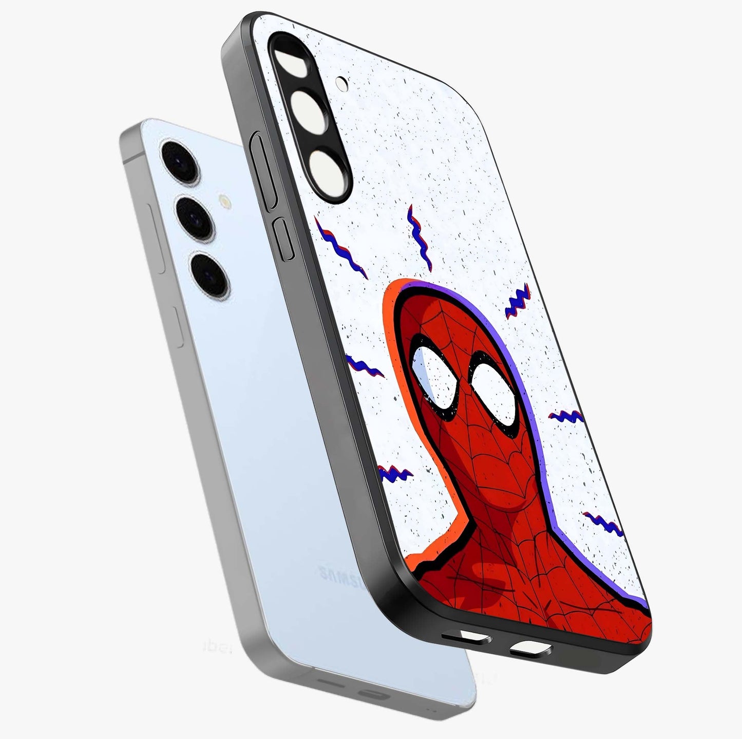 Omg Spiderman Glass Case displayed in angled mockup highlighting dynamic hero illustration with action comic aesthetic.