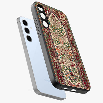 Persian Inspired Glass Case displayed in angled mockup highlighting intricate traditional design with elegant cultural aesthetic.