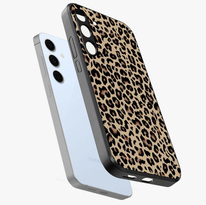 Savage Chic Pattern Glass Case displayed in angled mockup highlighting bold fashion inspired design with chic aesthetic.