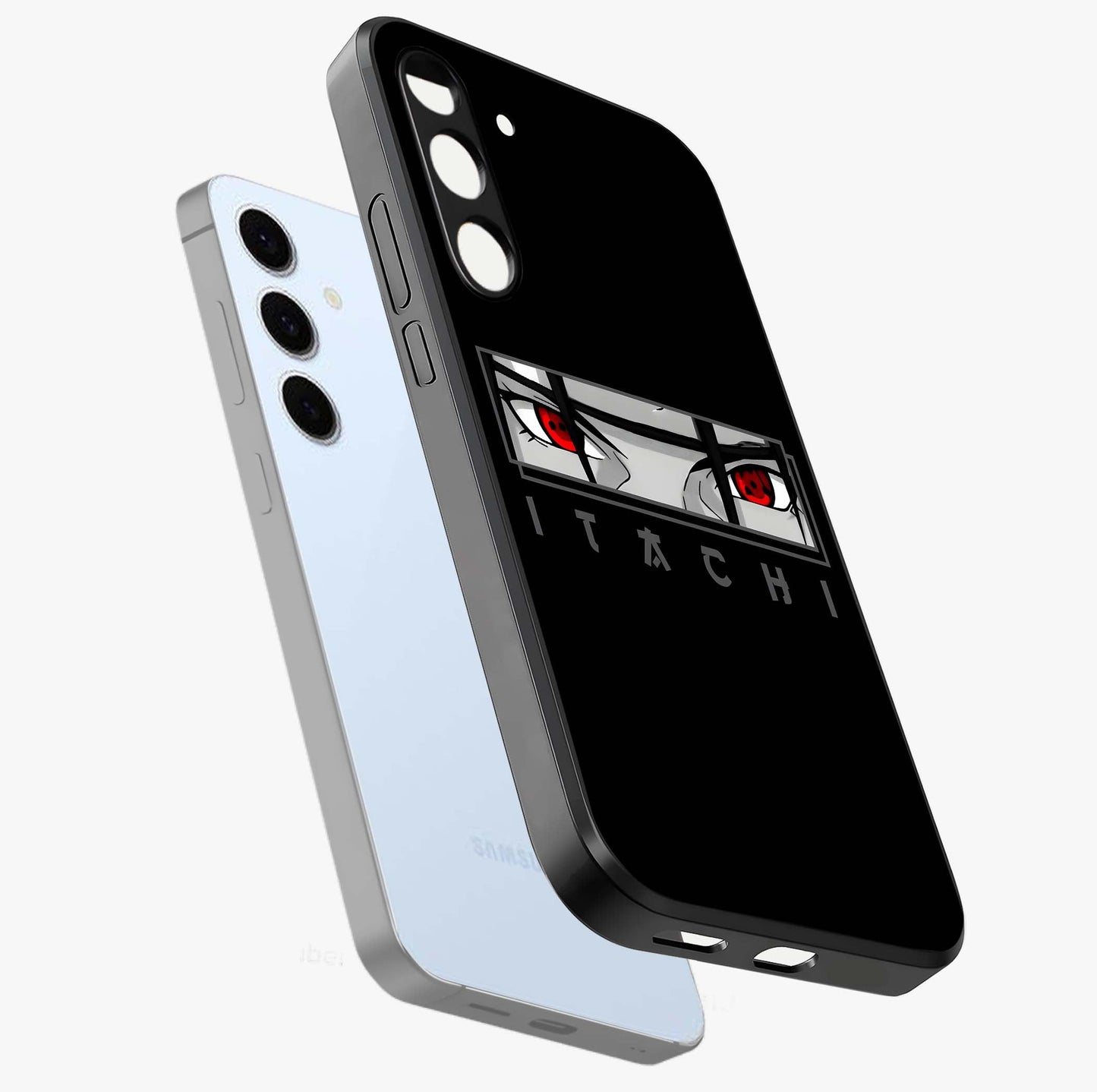 Scarlet Gaze Dominance Glass Case displayed in angled mockup highlighting intense visual design with bold scarlet aesthetic.