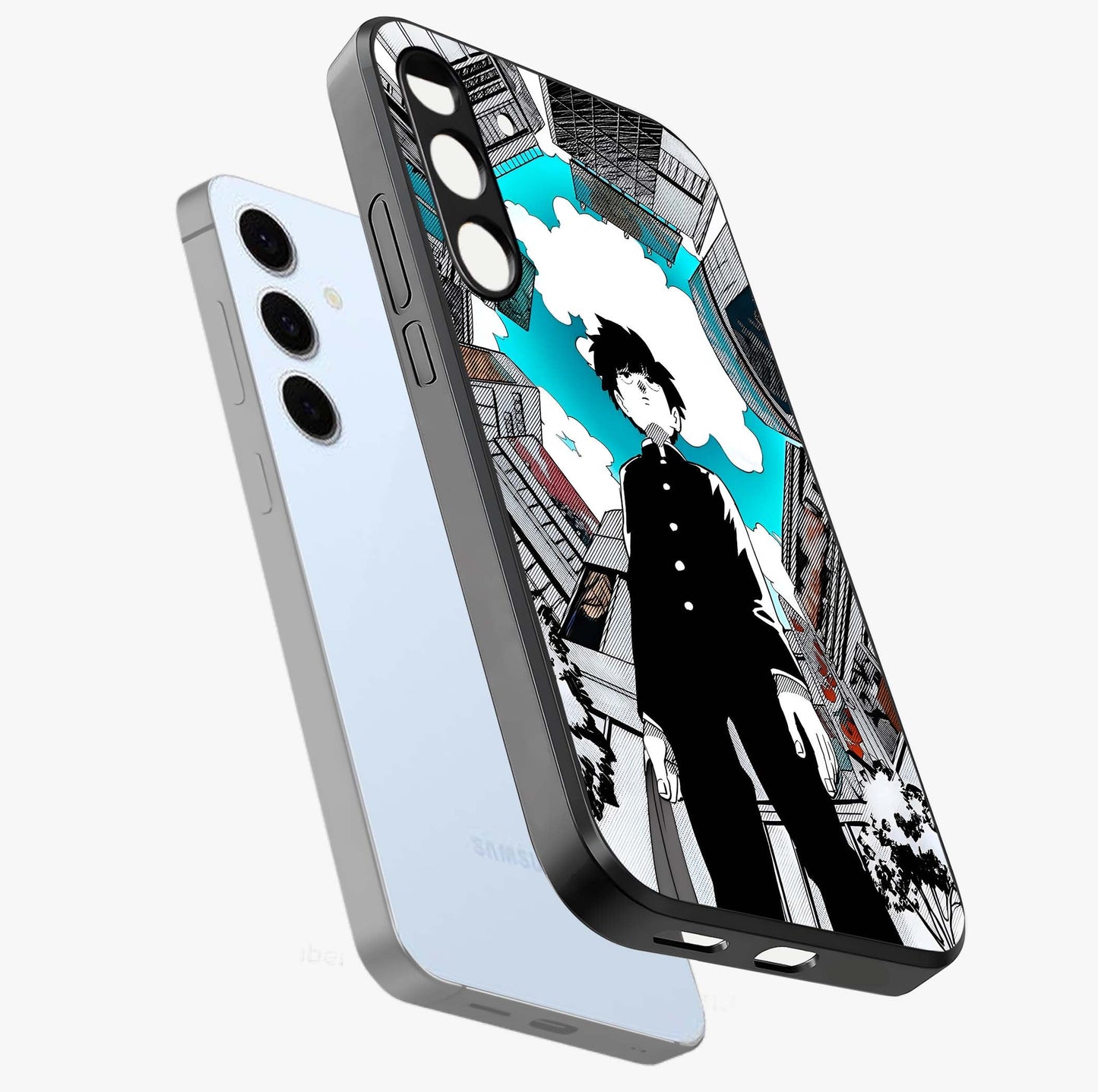Silent Psychic Awakening Glass Case displayed in angled mockup highlighting spiritual awakening design with cosmic aesthetic.