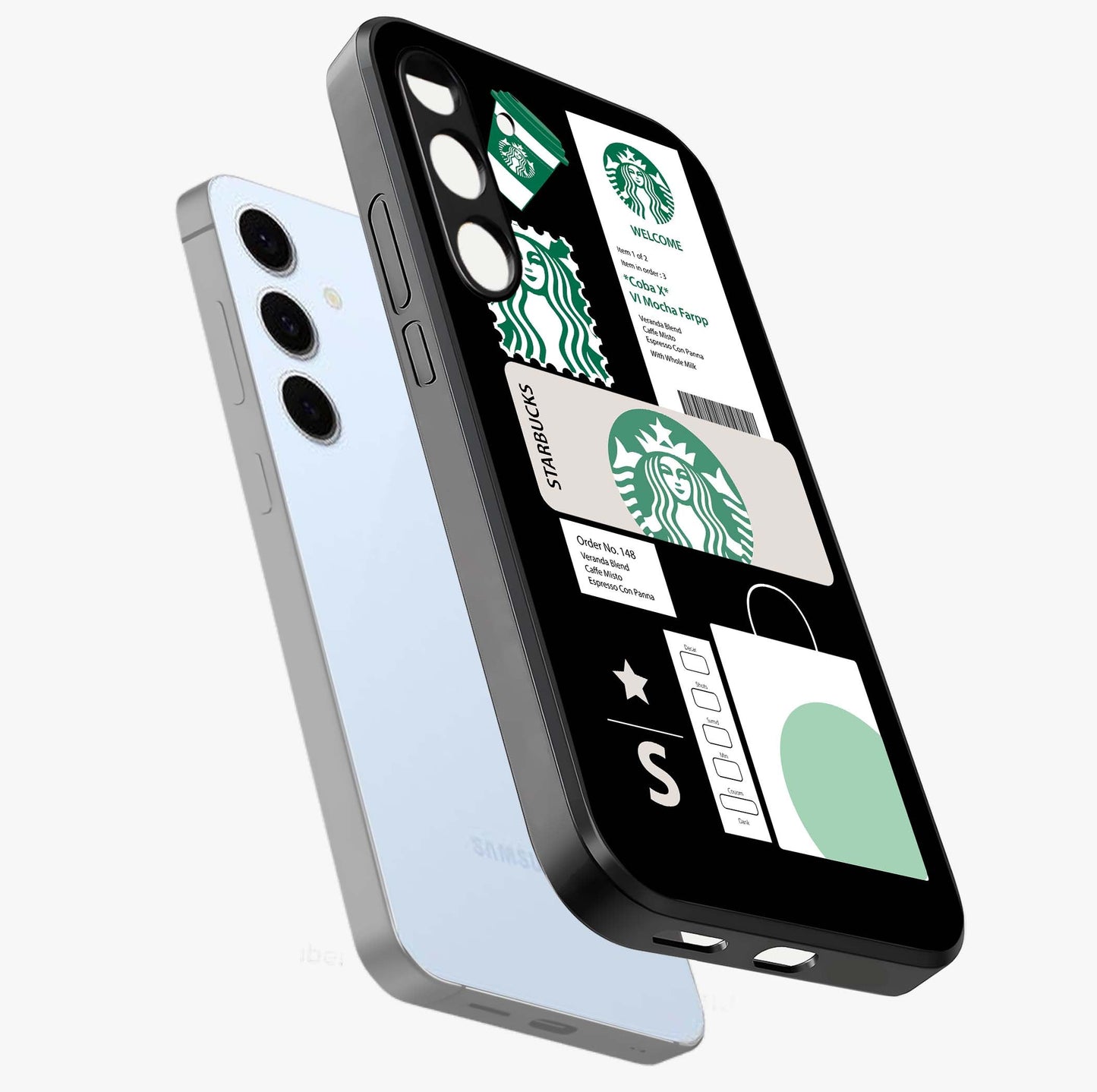 Starbucks Mocha Glass Case displayed in angled mockup highlighting stylish mocha themed design with cozy café aesthetic.