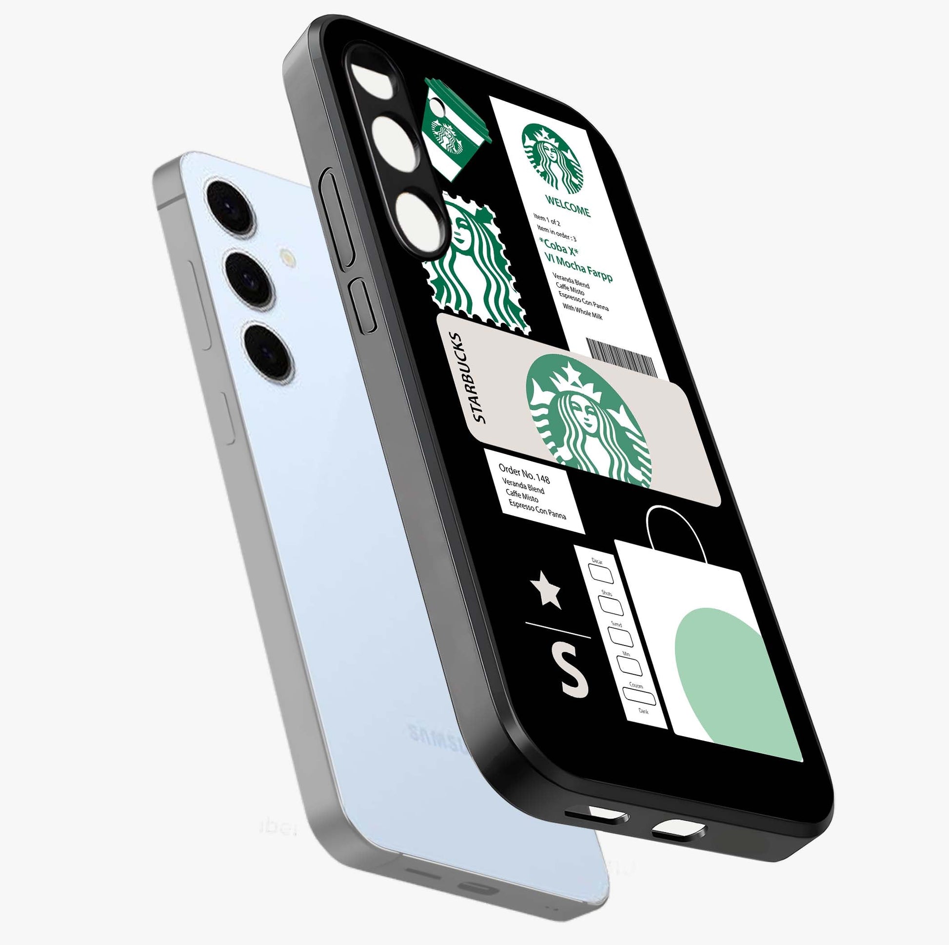 Starbucks Mocha Glass Case displayed in angled mockup highlighting stylish mocha themed design with cozy café aesthetic.