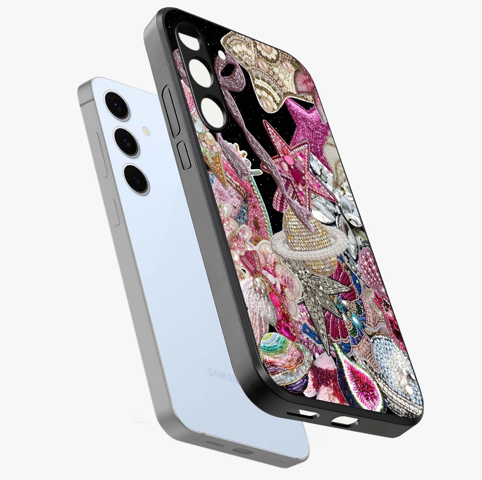Starlit Jewel Dream Glass Case displayed in angled mockup highlighting glowing celestial jewel design with dreamy aesthetic.