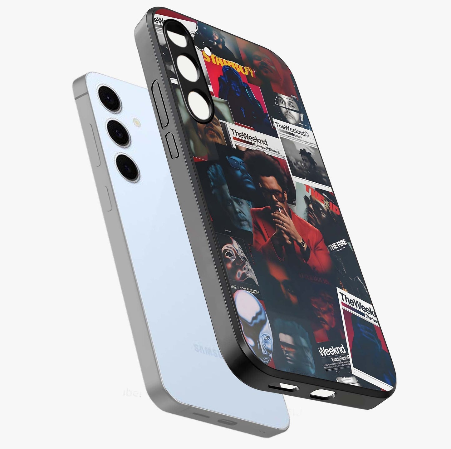 The Weeknd Glass Case displayed in angled mockup highlighting stylish pop culture inspired design with modern aesthetic.