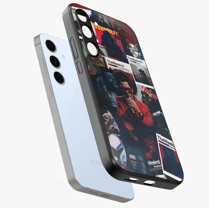 The Weeknd Glass Case displayed in angled mockup highlighting stylish pop culture inspired design with modern aesthetic.