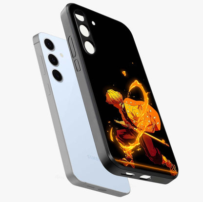 Thunder Flame Execution Glass Case displayed in angled mockup highlighting dramatic fire themed design with intense fantasy aesthetic.
