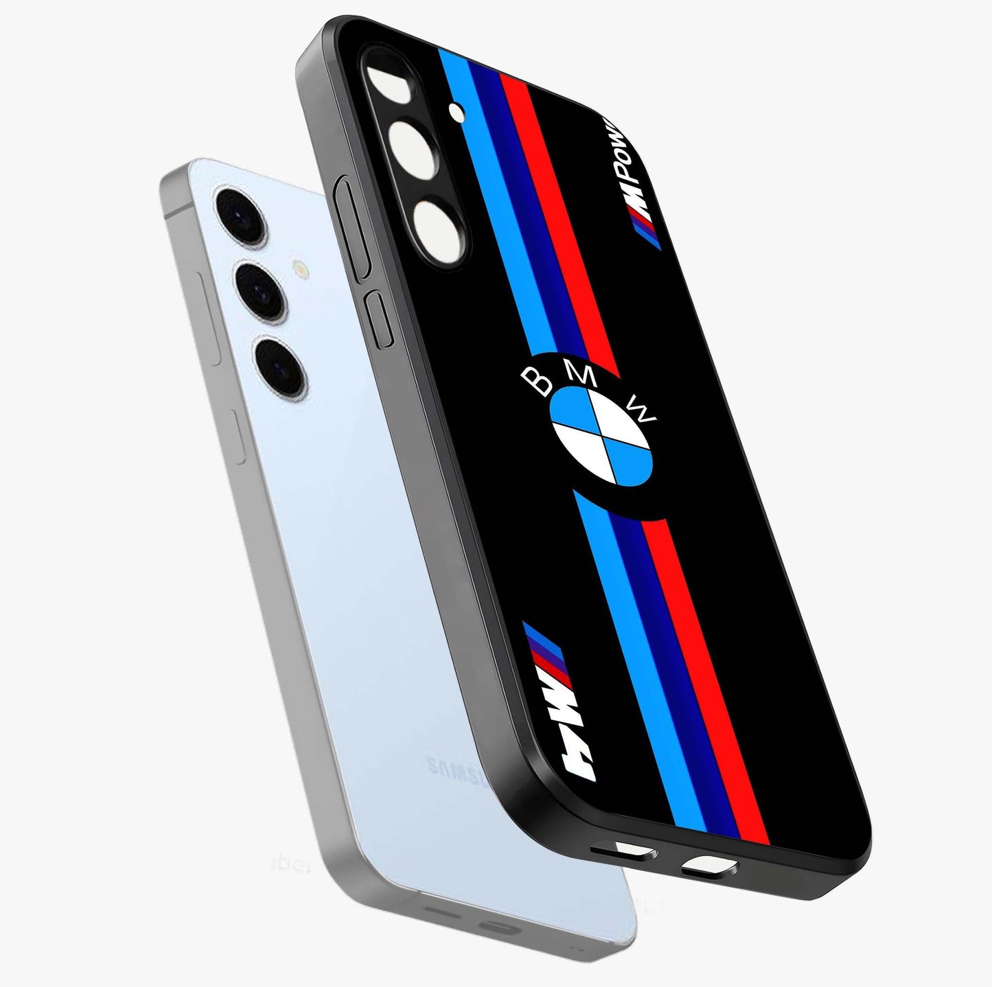 Turbo BMW Beast Glass Case displayed in angled mockup highlighting sleek racing car design with bold automotive aesthetic.